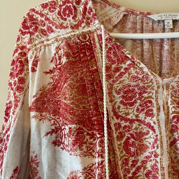 Lucky Brand Paisley Top Size Medium - Picture 3 of 5